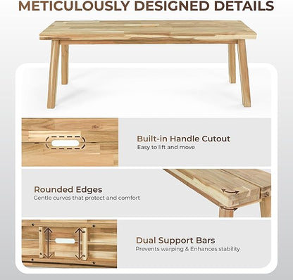 Solid Wood Bench for Entryway, Bed Bench, Dining, Plant Stand - Wooden Bench Indoor (47 inches)