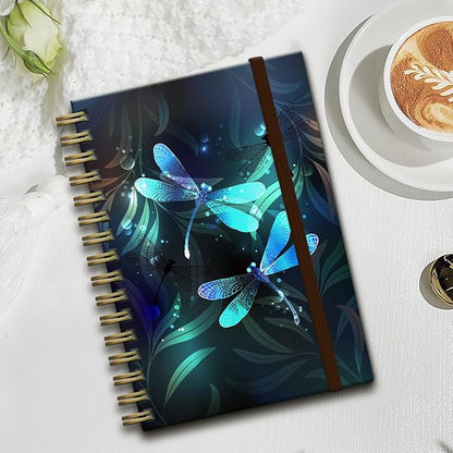 Cute Spiral Journal Notebook,Binding with Premium Paper for Girl Women,Cool Funny 120 Pages,100gsm A5 College Ruled NotebookJournal,Perfect for Gifts Nurse Teacher Women(Cute dragonfly)