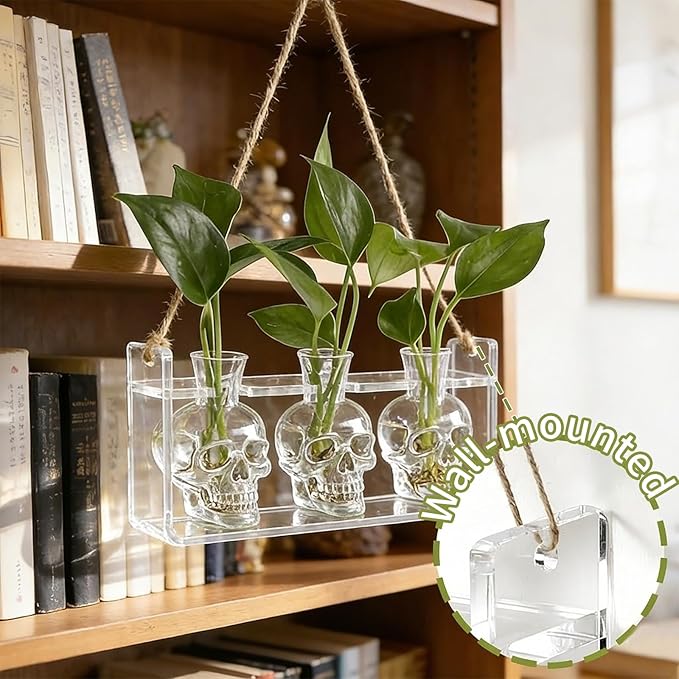 Clear Plant Propagation Station Plants Terrarium Planter Vase Birthday Gifts for Women Girl in Acrylic Stand Home Office Garden Decor