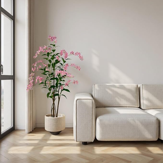 Artificial Tree Faux Jasmine Tree 5ft Tall Fake Jasmine Plant in Pot Fake Silk Tree Faux Plants Indoor