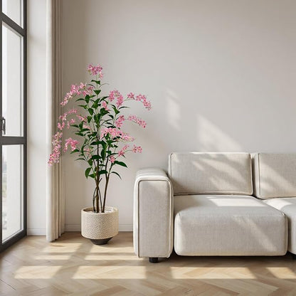 Artificial Tree Faux Jasmine Tree 5ft Tall Fake Jasmine Plant in Pot Fake Silk Tree Faux Plants Indoor