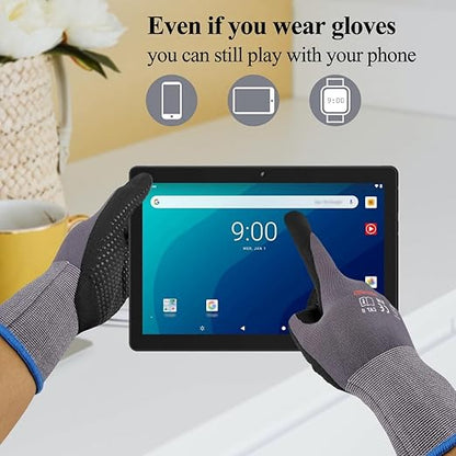 Gasoline Safety Work Gloves Extra Micro-Foam Nitrile Coated-12 Pairs,Endurance Seamless Knit Nylon Spandex,Dots on Palm, Dot Grip Gloves，Work Gloves Men and Women (12, M)