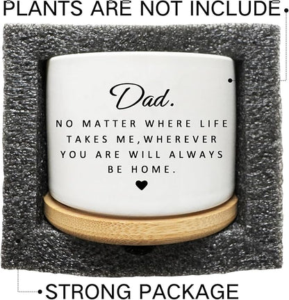 Dad Gifts from Daughter Son, Succulent Cactus Cute Planter Plant Pots Gifts for Dad, for Dad Father, Dad Birthday Gifts, Best Dad Ever Gifts, Gardening Gifts for Dad
