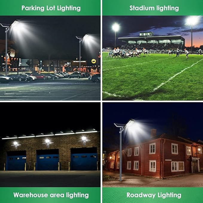 Solar Street Lights Outdoor, 6600W Solar Flood Parking Lot Lights With Remote Security Motion Sensor Led Fixture Dusk to Dawn IP66 Waterproof For Stadium,Pathway,Yard,Driveway,Roadway,Basketball Court