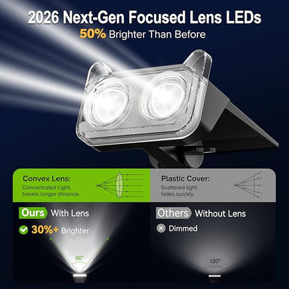 LETMY New Upgrade Solar Spot Lights Outdoor Waterproof with Bigger LED, 6 Pack Auto ON/Off Solar Lights Outdoor, 2-in-1 Wall Lights & 2 Modes Landscape Spotlights for Tree Yard Pathway Garden Decor