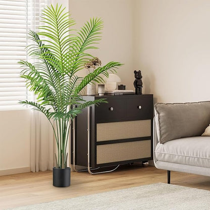 5ft Artificial Palm Tree Indoor Decor with 13Trunks Plant Tall Fake Tropical Palm Tree in Pot Faux Areca Palm Tree for Home Office Living Room Decor Gift（1pack）