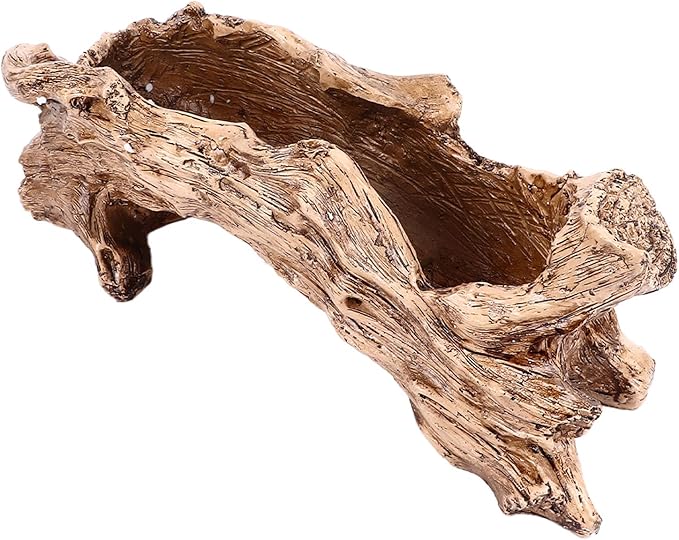 Artificial Driftwood Planter - Sculpted Succulent Planter, Vintage Tree Root Stump Log Style Flower Pot for Home Garden Decoration