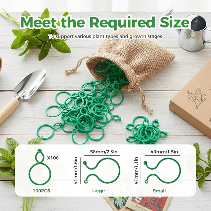 Plant Stem Support,Plastic Plant Clips for Climbing Plants,Tomato Vine Clips,Plant Fixing Clips,Garden Clips (Green 50pcs)
