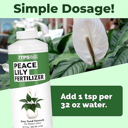 Peace Lily Fertilizer, Complete Liquid Peace Lily Plant Food, 32 oz (1 Quart)