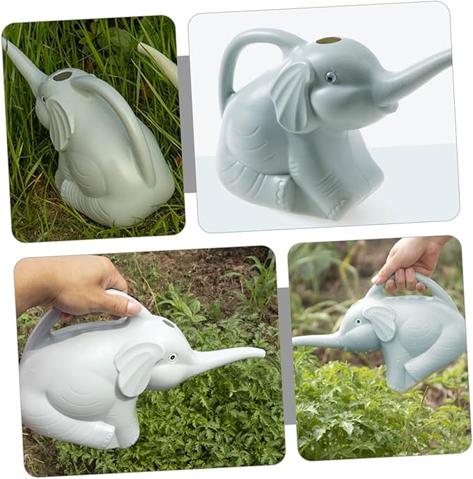 2pcs Elephant Shaped Watering Can Lightweight Plastic Watering Pot for Indoor Outdoor Garden Supply Safe Design