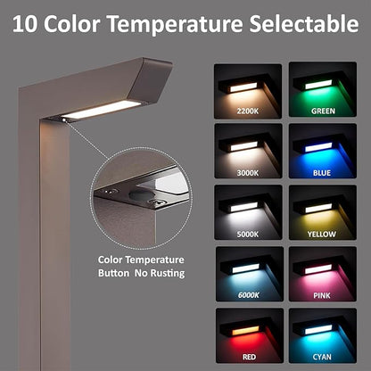 Low Voltage Pathway Lights, 12V 5W LED RGB Color Changing Wired Landscape Path Lights Outdoor for Walkway Driveway Garden of Christmas Halloween, CRI90, Aluminum, Bronze, ETL, Pack of 6