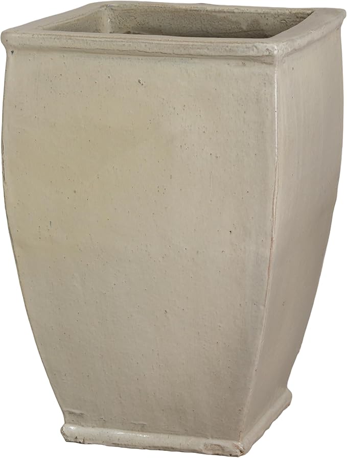 Emissary - Square Planter, Distressed White 18x27 H