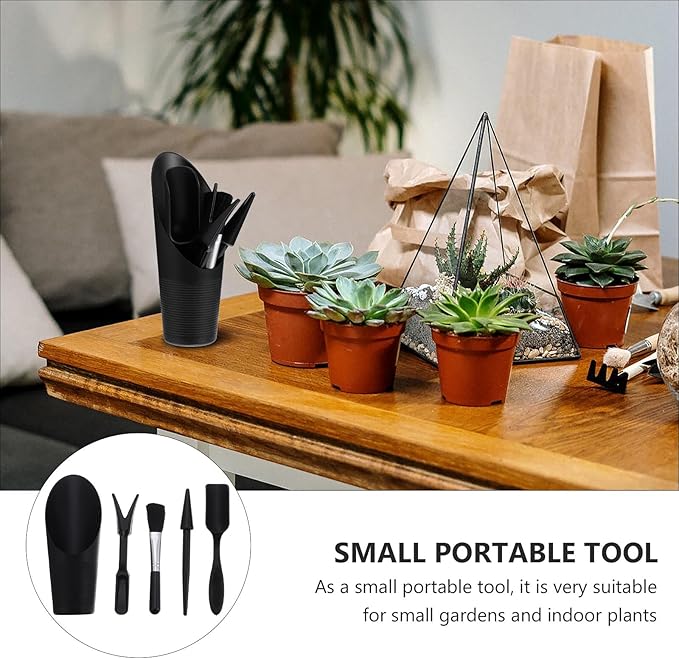 5pcs Succulent Gardening Tool Mini Hand Transplanting Tools for Indoor and Outdoor Plants Ergonomic Design Portable Gardening Accessory for Weeding Digging Pruning