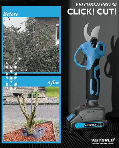 Electric Pruning Shears, 1.2" Cutting Diameter Portable Cordless Pruner with 2*2.0Ah Rechargeable Batteries&SK5 Blade, Garden Pruning Tool for Tree Branches, Gifts for Men Boyfriend Him Valentines Day