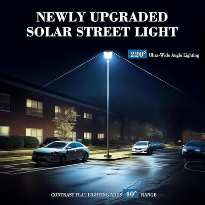 Solar Street Lights Outdoor, 480000LM 6500K Solar Lights Outdoor Waterproof Dusk to Dawn, Security Flood Light with Motion Sensor and Remote for Yard, Garage, Driveway