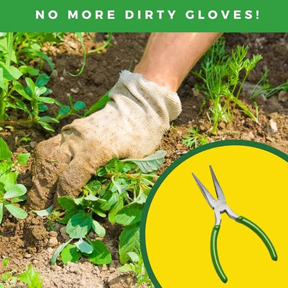 The Original Sharktooth Weed Puller Remover Weeding & Gardening Tool Weeder(2pk) -Pull from The Root Easily! Ergonomic Handheld Weeding Tool for Spring Summer Cleaning, For All Age Gardeners