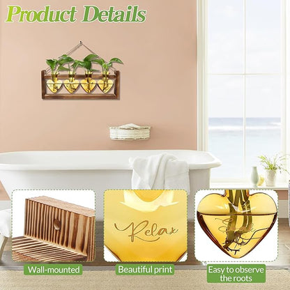 Plants Propagation Stations Plant Terrarium Kit for Bathroom Glass Planters for Indoor Plants Bathroom Decor Accessories - Relax Soak Unwind Breathe