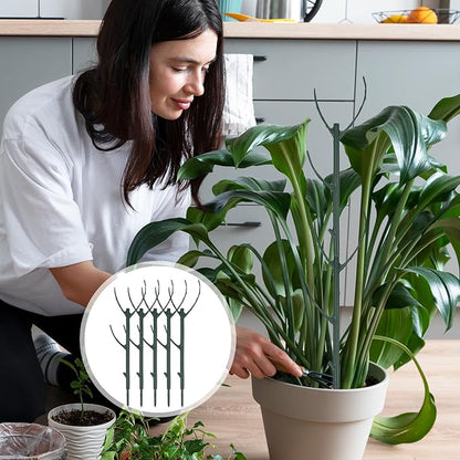 5Pcs Stackable Monstera Plant Support Stake Stem Holder Structures Frame & Plant Cage Support Ring for Sphagnum Twig Trellis Indoor Outdoor Potted Plants Stick for Vine Training & Stem Stabilization