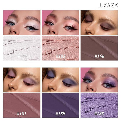 Neutral Eyeshadow Stick Makeup 6PCS Set, Pink and Purple Metallic Shimmer Matte Cream Eye Shadow Eyeliner Brightener Pencil Crayon - PURPLE MARTINI