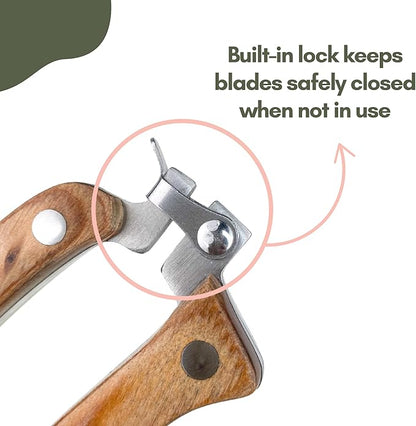 Mossify Gardening Shears Slim 8.5” – Premium Stainless Steel Pruning Shears with Wooden Handle – Hand Pruners, Plant Clippers & Garden Scissors – Sharp Garden Tool for Left & Right Hand Use