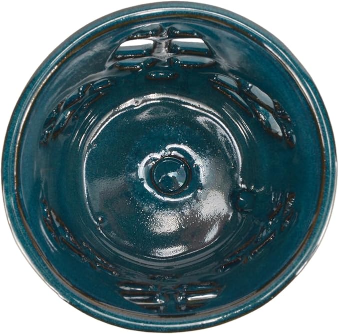 W&W Orchid Pot with Holes and Saucer for Repotting, Teal, 5.5 Inches