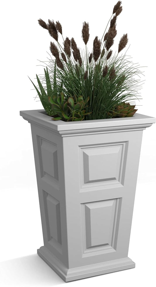 Mayne Wyndham 24-Inch Tall Planter – Self-Watering, Weather-Resistant Planter for Flowers – Durable Indoor/Outdoor Design for Patio, Porch, or Entryway