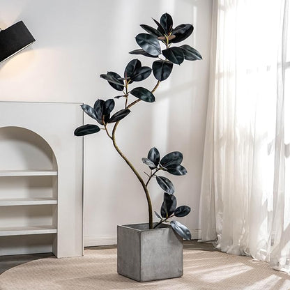 6ft Artificial Rubber Tree Faux Plants Indoor Faux Floor Artificial Trees Indoor,Fake Plant Fake Tropical Plants,Large Floor,Real Touch Rubber Tree for Home Decor