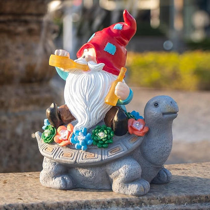 DKJOCKY Solar Turtle Gifts Garden Decor Garden Gnomes for Yard, Gnomes with Solar Lights Garden Decor, Christmas Friendships Birthday Gifts for Women, Mom Unique
