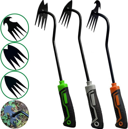3 pcs Weed Puller Tool Garden Weed Pulling Tool, 2025 New Garden Weed Puller Tools Hand Weeder Tool with Rubber Handle, 4 Teethes Dual Purpose Manual Weeders Tool Weed Pulling Tool for Garden