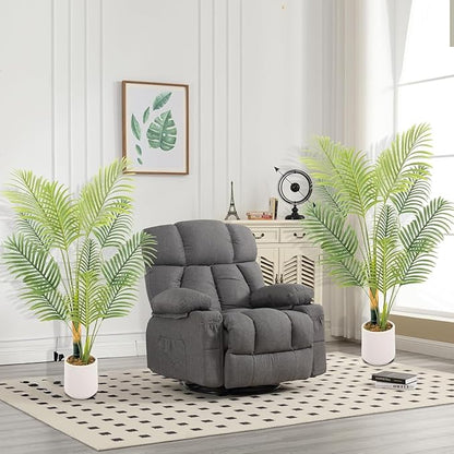 Artificial Fake Palm Tree 4FT 2Pack with White Planter & Free Moss, UV Resistant Artificial Palm Tree for Outdoors, Fake Plants for Poolside Home Room Decor, Faux Plants Outdoor Decor