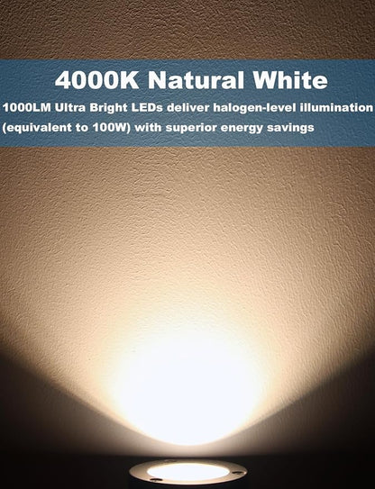 Low Voltage Landscape Lights Well Lights Landscape LED in Ground Light IP67 Waterproof Outdoor Landscape Lighting with Connectors for Pathway Garden Yard Fence Deck (Neutral White 4000K)