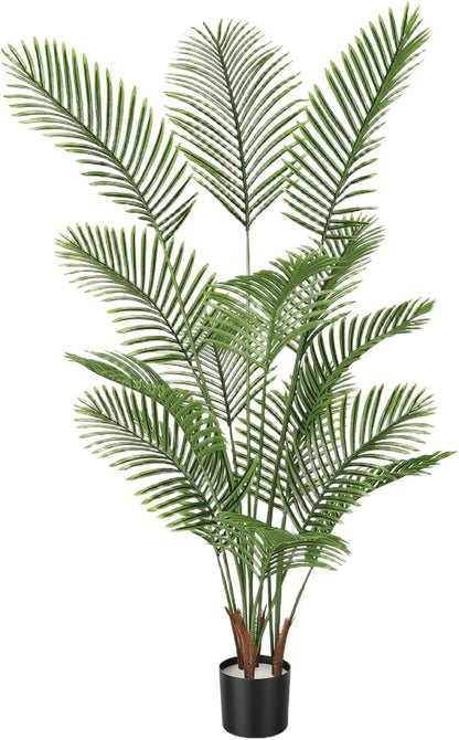 Artificial Palme Trees, 6FT Tall Faux Tree for Indoor and Outdoor, Artificial Plants with Basic Planter, Suitable for Home, Bathroom, Porch Outside Patio Decor