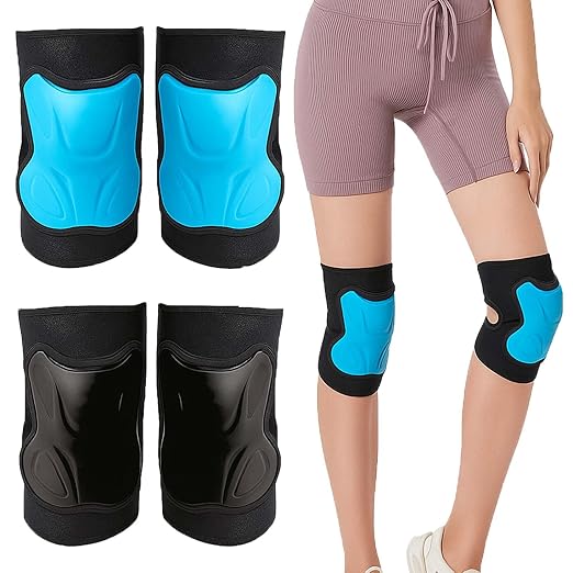 Work Knee Pads for Kneeling Men & Women, Safety Soft Cushioned knee Pad with Non-Slip Straps and Heavy Duty Cap, Perfect for Flooring, Carpeting, Floor Installation, Industrial Workers for Christmas, Black XL (1 Pair)