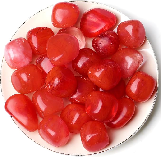 QINJIEJIE 0.9LBS Cherry Quartz Polished Stones Tumbled Crystals Bulk Gemstones Healing Crystal Rocks Set Decorative Landscape Quartz Real Stone Vase Filler Bottom Decoration Beginners Gifts