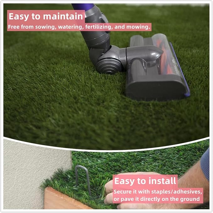 Artificial Grass Rug 13 ft x 81 ft, Synthetic Fake Grass Turf Mat for Indoor Outdoor Garden Home Decor, 0.8" Pile Height
