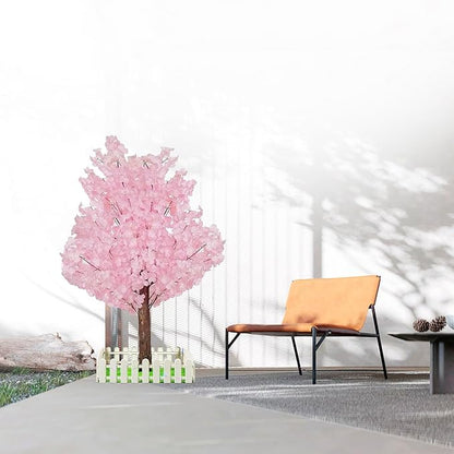 Artificial Cherry Trees Indoor Decor: Handmade Natural Fake Cherry Blossom Pink Tree Outdoor for Party Wedding Christmas