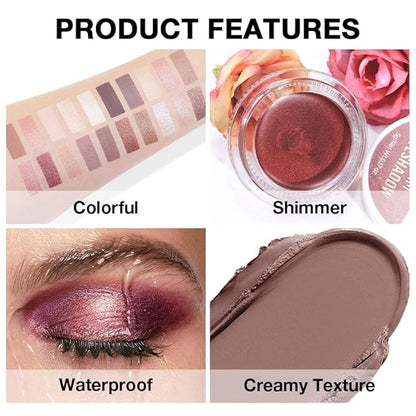 Single Cream Stone Matte Eyeshadow Palette Makeup, Natural Single Mini Instant Holographic Eyeshadow For Older Women, Sombras Crema Para Ojos, Talc, Paraben & Cruelty Free, 22