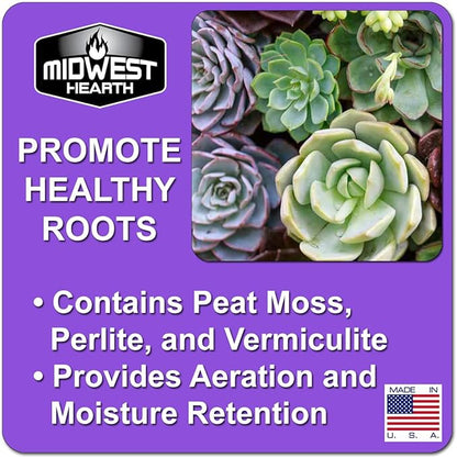 Cactus Succulent Natural Potting Soil Mix (Made in USA) (4 Dry Quarts)