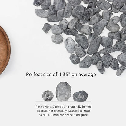 LOIOOJ Black Natural Gravel, 1-1.7 Inch Decorative Stones for Plants, Garden, and Landscaping – 40LB, Ideal for Walkways, Vases, Crafting, Home Decor, and Outdoor Landscaping