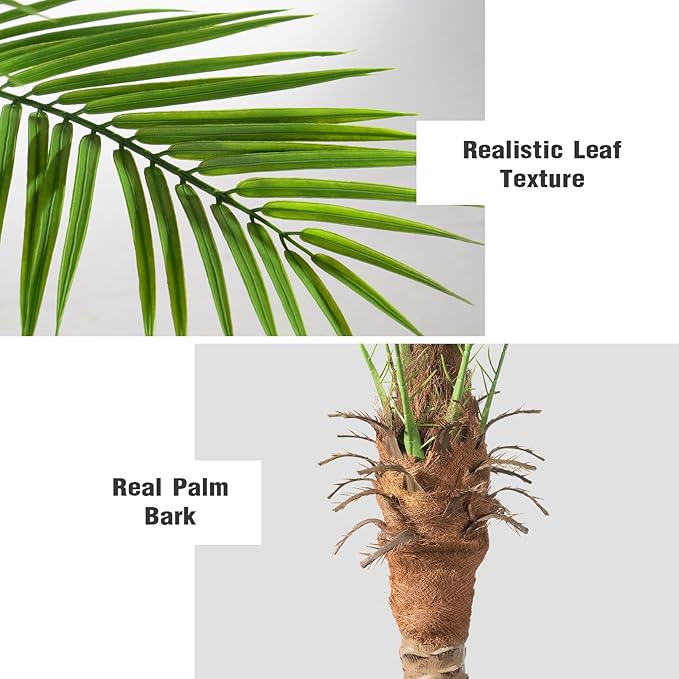 Artificial Phoenix Palm Tree 9ft Tall Outdoor Indoor Decor Fake Plants with 21 Adjustable Leaves, Large Faux Sago Palm Tree for Home Office Living Room Yard Outside Patio Poolside (2, 9ft)