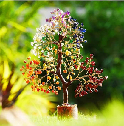 Seven Chakra Crystal Tree of Life Decor -for Positive Energy-BirthdayGift -FengShui Healing Bonsai Crystal Tree - Gemstone Money Manifest Good Luck, Spiritual Gift for Home/Office (Multicolor)