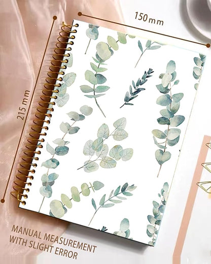 iampanda Spiral Journal Notebook,Strong TwinWire Binding with Premium Paper for Girl Women,Watercolor Design 60 Sheets A5 College Ruled NotebookJournal,Perfect for School Office Home