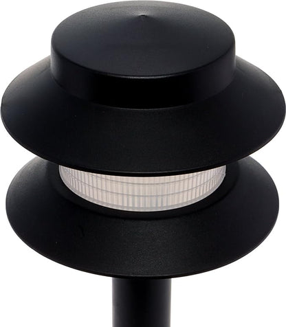 GreenLighting Paradise Low Voltage Landscape Pathway Lights - 2 Tier Outdoor Garden Lights - Easy, Simple Installation - Walkway, Lawn, Landscape Lighting (Black, 8 Pack)