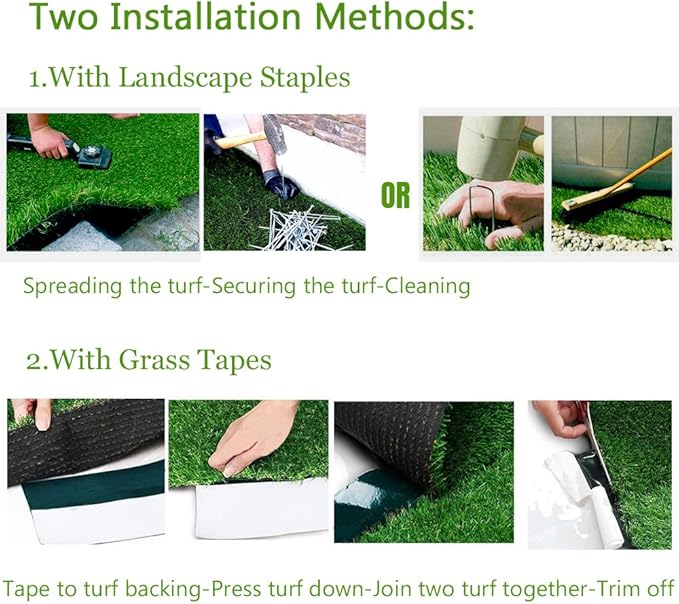 Petgrow Synthetic Artificial Grass Turf 12FTX78FT for Indoor Outdoor Dog Synthetic Grass Mat, Party Wedding Christmas Balcony Garden Astro Turf Rug,Drainage Holes Faux Fake Grass Rug Carpet for Pets