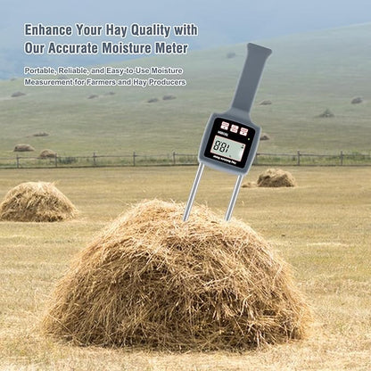 Hay Moisture Tester, Portable Hay Moisture Meter, Straw, Forage Grass, Suitable for a variety of grains such as wheat, corn, coffee, etc., suitable for Farmers, Food Processors & Traders-GISNPA