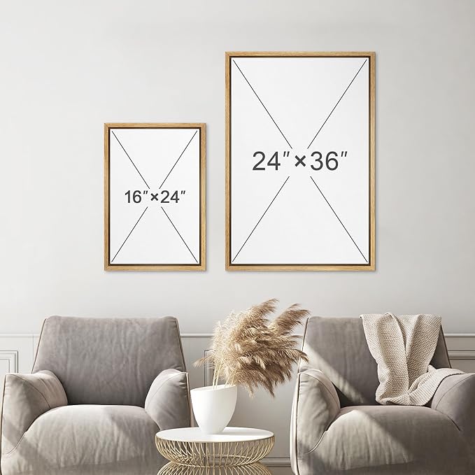 Ashbrook Framed Canvas Print Wall Art Set Green Floral Forest Plant Variety Nature Wilderness Photography Modern Art Minimal Chic Colorful for Living Room, Bedroom, Office - 24"x36"x3 Natural