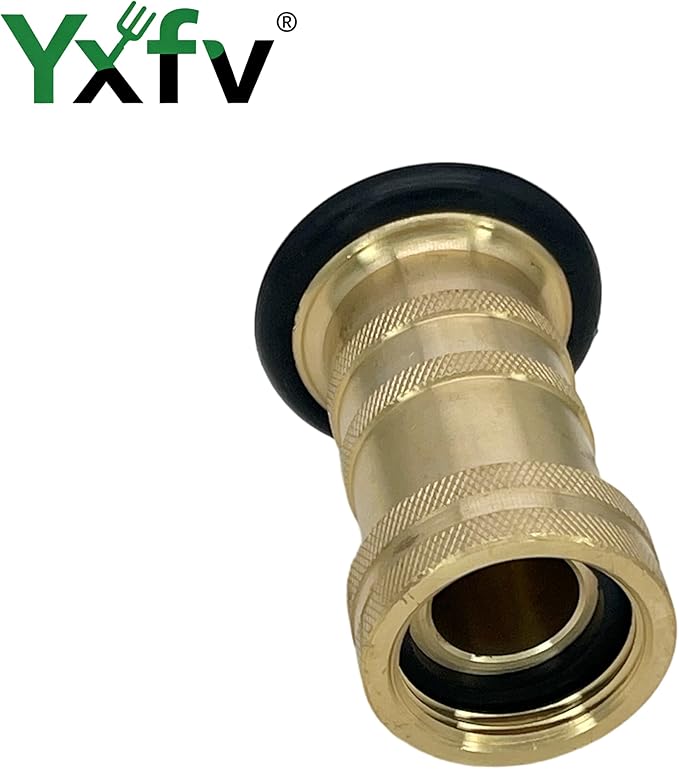 Heavy-Duty Brass Fire Hose Nozzle - 1" NPT/NPSH Adjustable Jet & Fog Spray Nozzle for Fire Fighting, Industrial Safety, Dust Control & Washdown