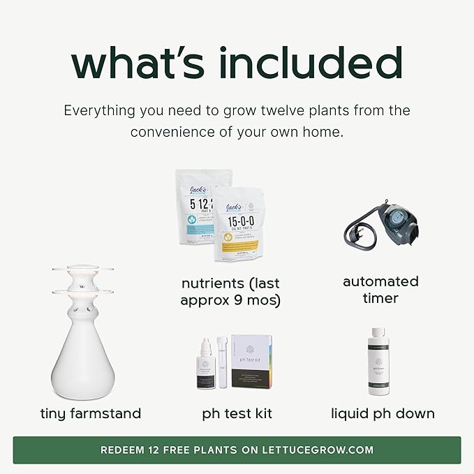 Farmstand Starter Kit with Glow Rings and 12 Seedling Credits | Tiny Hydroponic Growing System Kit | Vertical Garden Planter Tower | 3ft 8in Tall