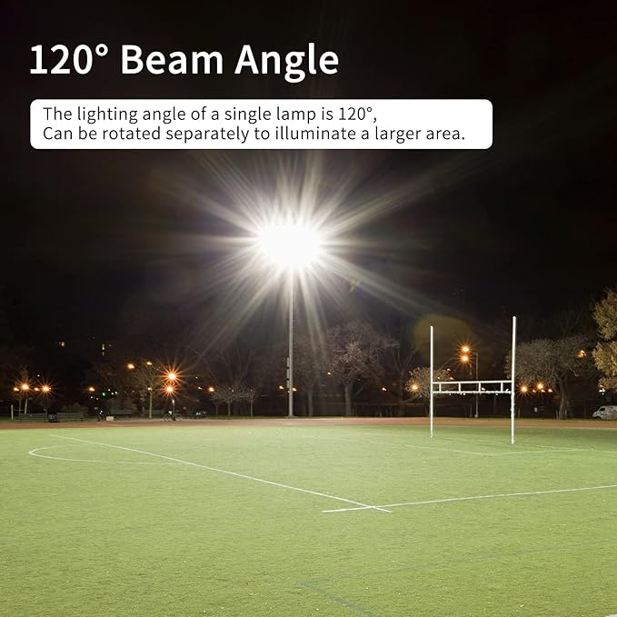600W LED Flood Light, 60000LM Super Bright Outdoor Security Lights with Wider Lighting Angle, 6000K Daylight White, IP66 Waterproof Outdoor Lighting for Garage, Yard,Parking Lot，Stadium