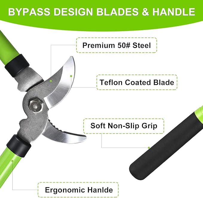 YIAD Garden Shears Set-Heavy Duty Branch Cutter,Pruning Shears，Loppers for Tree Trimming,Labor Saving and Durable Garden Clippers, Loppers for Gardening Plants, Flowers and Tree Trimmer